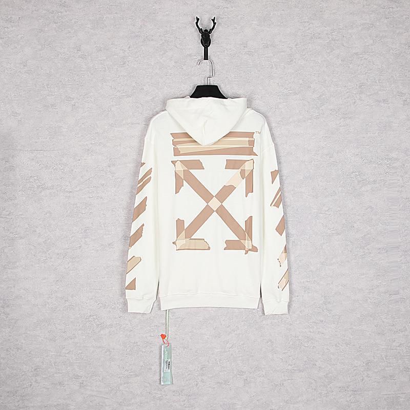 HODDIE OFF WHITE TAPE ARROWS SWETSHIRT