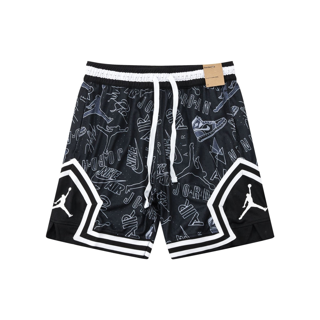 SHORT BASQUETBOL RISE DIAMOND BLACK AND WHITE
