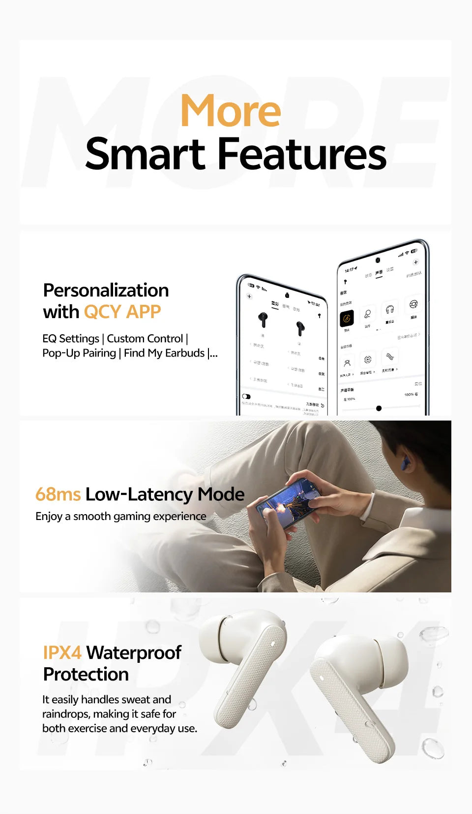 Audífonos QCY  Buds TWS Bluetooth 5.3 | 35H de Batería