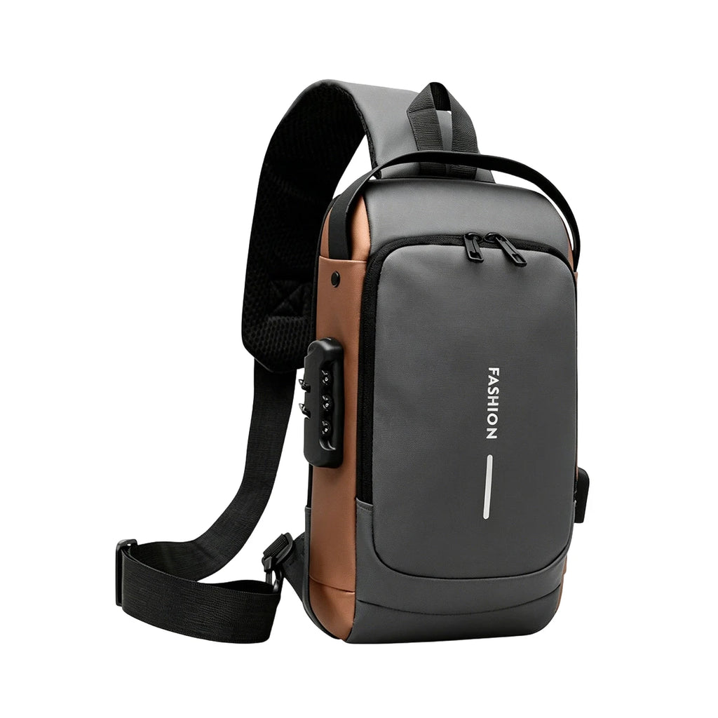 Bolso Bandolera Antirrobo Impermeable con Candado y Puerto USB.